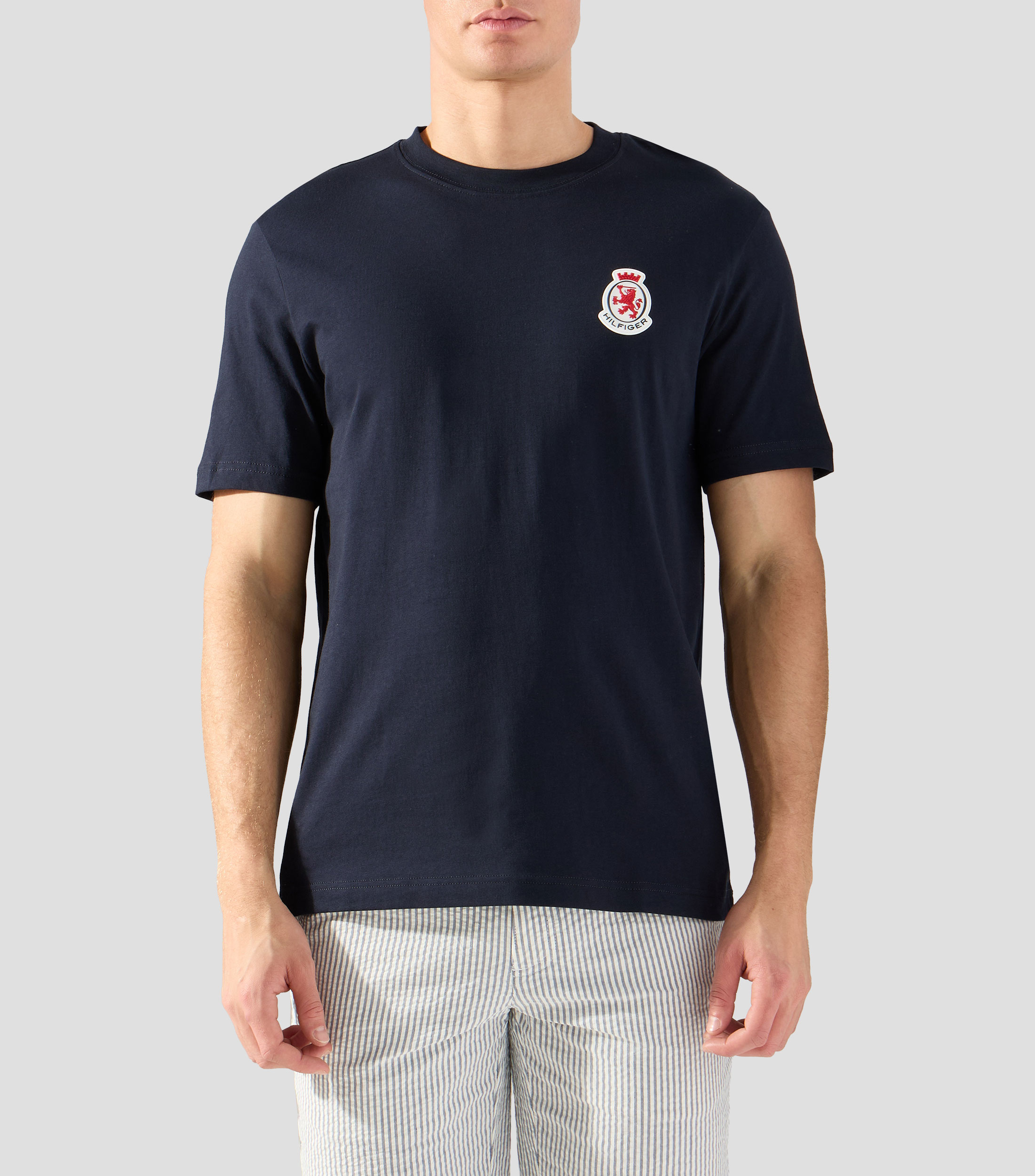 Playera de cuello redondo con manga corta estampada Hombre